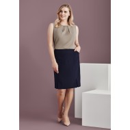 Womens Front Pleat Detail Straight Skirt
