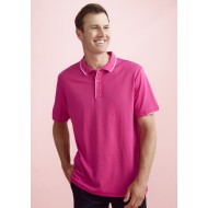Mens Pink Short Sleeve Polo