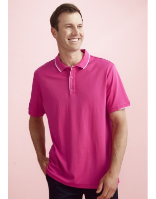 Mens Pink Short Sleeve Polo