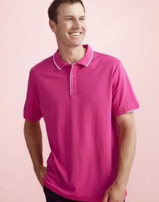 Mens Pink Short Sleeve Polo