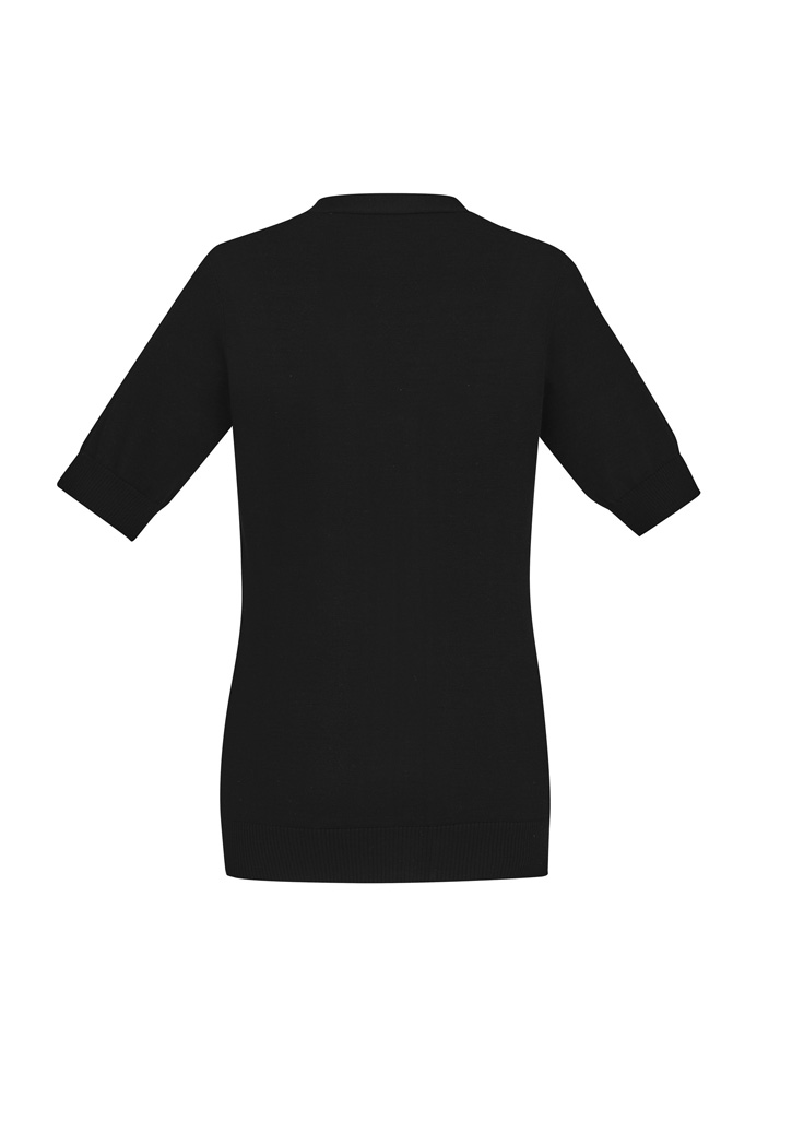 Womens Zip Front Short Sleeve Knit