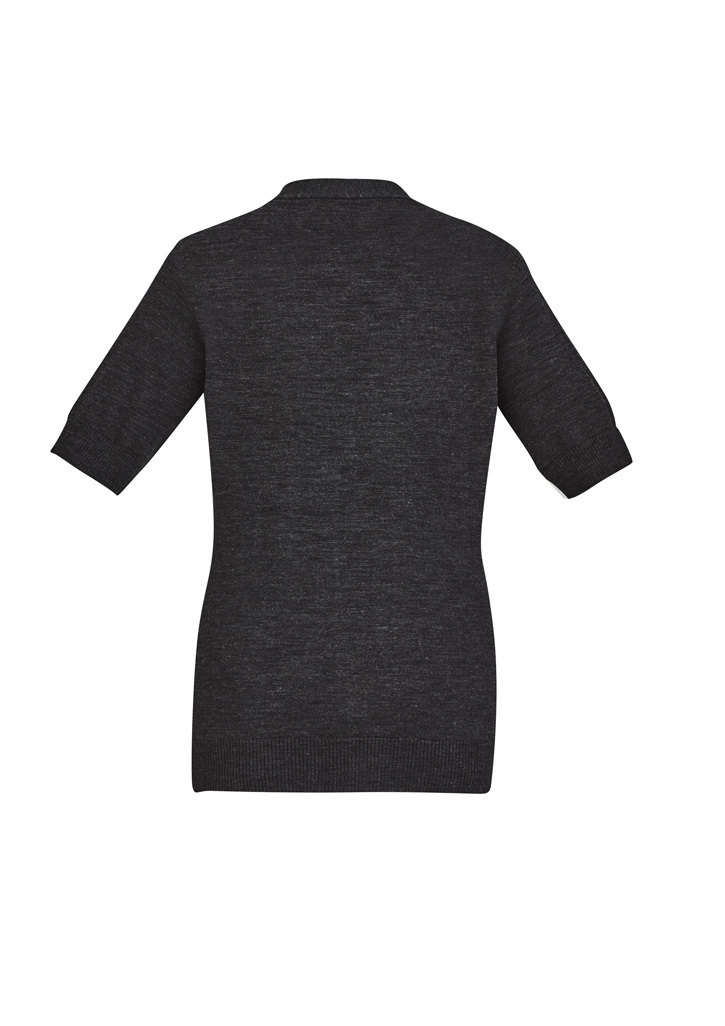 Womens Zip Front Short Sleeve Knit