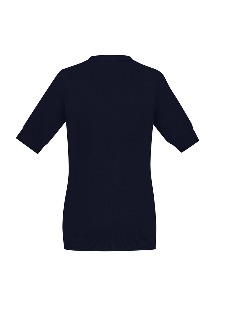 Womens Zip Front Short Sleeve Knit