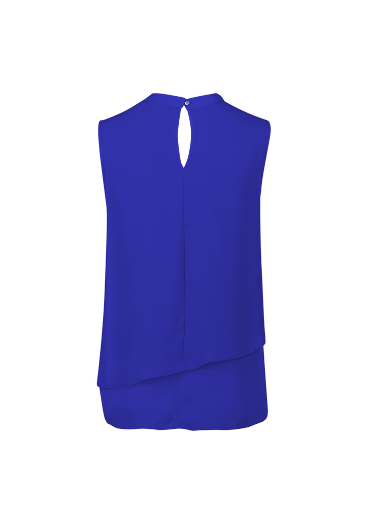 Seville Womens Sleeveless Layered Blouse