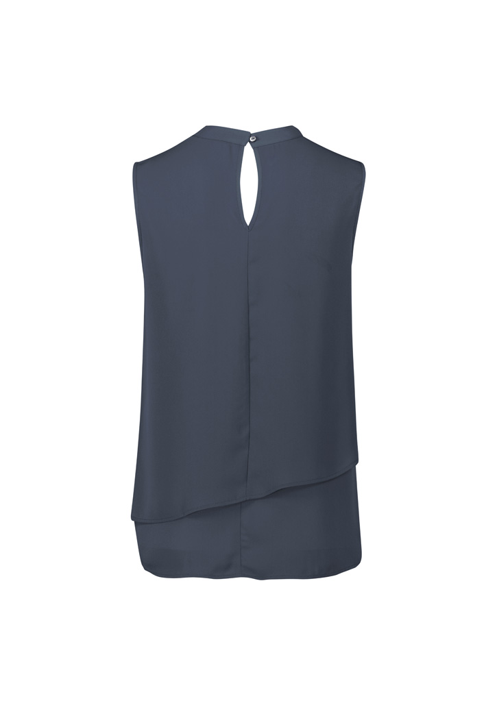 Seville Womens Sleeveless Layered Blouse