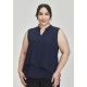 Seville Womens Sleeveless Layered Blouse