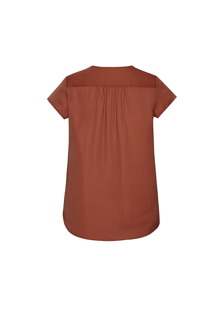 Womens Kayla V-neck Pleat Blouse