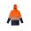 Mens Hi Vis Basic 4 in 1 Waterproof Jacket - Orange/Navy