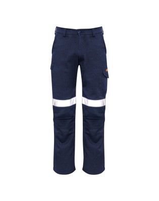 Mens Orange Flame Taped Cargo Pant (Stout)