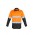 Mens Hi Vis Spliced Industrial Shirt - Hoop Taped - Orange/Charcoal