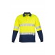 Mens Hi Vis Spliced Polo - Long Sleeve Hoop Taped