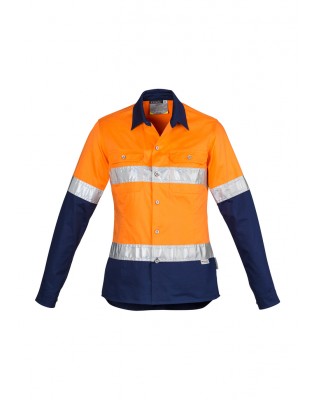 Womens Hi Vis Spliced Industrial Shirt - Hoop Taped