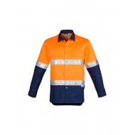Mens Hi Vis Spliced Industrial Shirt - Hoop Taped