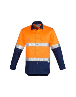 Mens Hi Vis Spliced Industrial Shirt - Hoop Taped