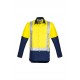 Mens Hi Vis Spliced Industrial Shirt - Shoulder Taped