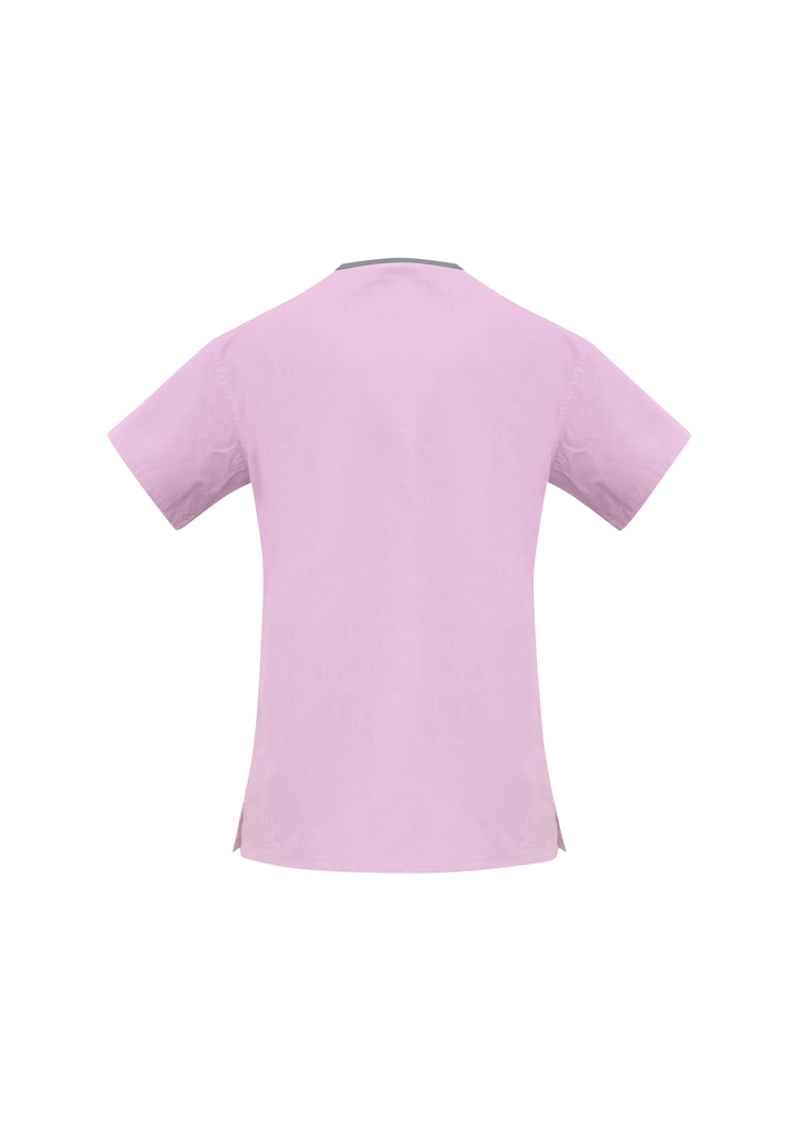 Ladies Contrast Crossover Scrubs Top