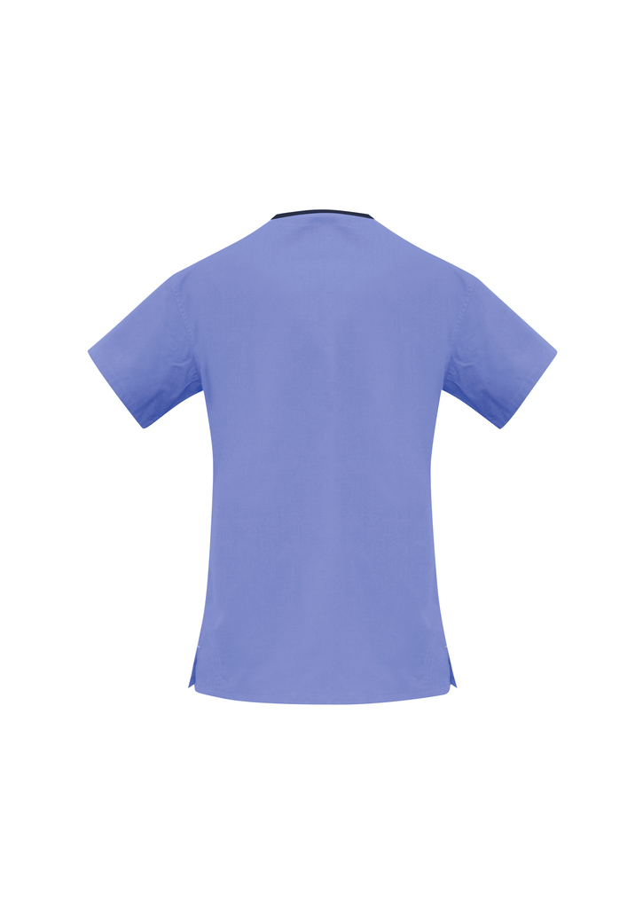 Ladies Contrast Crossover Scrubs Top