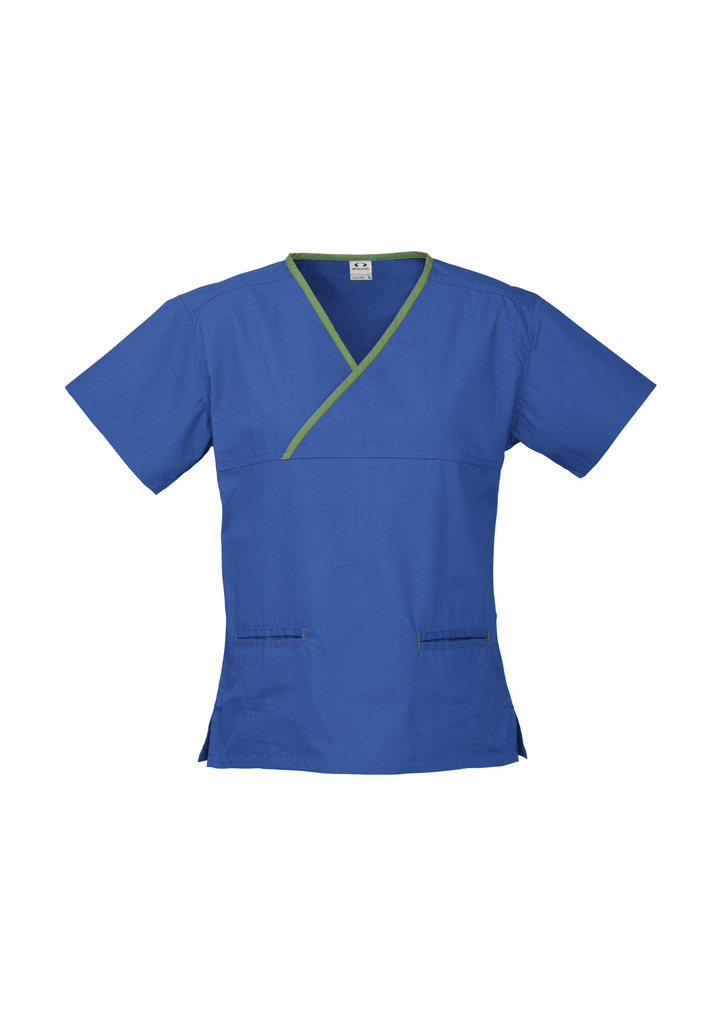 Ladies Contrast Crossover Scrubs Top