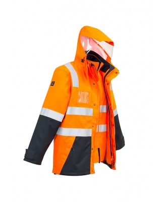 Mens Hi Vis 4 in 1 Waterproof Jacket