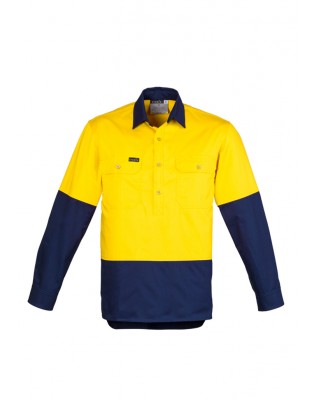 Mens Hi Vis Closed Front L/S Shirt