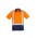 Mens Hi Vis Spliced Polo - Short Sleeve Shoulder Taped - Orange/Navy