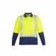 Mens Hi Vis Spliced Polo - Long Sleeve Shoulder Taped