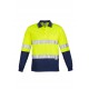 Mens Hi Vis Spliced Polo - Long Sleeve Hoop Taped