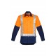Mens Hi Vis Spliced Industrial Shirt - Shoulder Taped