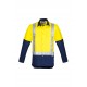 Mens Hi Vis Spliced Industrial Shirt - Shoulder Taped