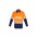 Mens Hi Vis Closed Front L/S Shirt - Hoop Taped - Orange/Navy