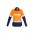 Womens Hi Vis Spliced Industrial Shirt - Hoop Taped - Orange/Navy