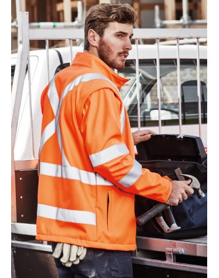 Unisex Hi Vis 2 in 1 X Back Soft Shell Jacket