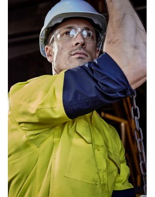 Mens Rugged Cooling Hi Vis Spliced Shirt