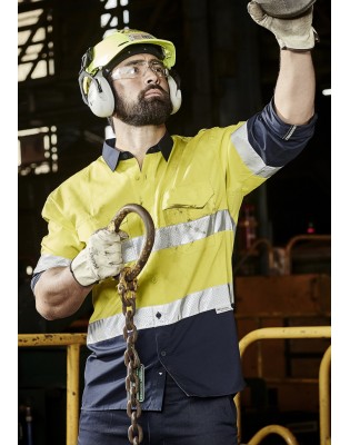 Mens Rugged Cooling Taped Hi Vis Spliced Shirt