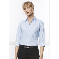 Ladies Micro Check 3/4 Sleeve Shirt