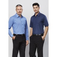 Mens Micro Check Short Sleeve Shirt