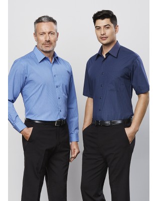 Mens Micro Check Long Sleeve Shirt