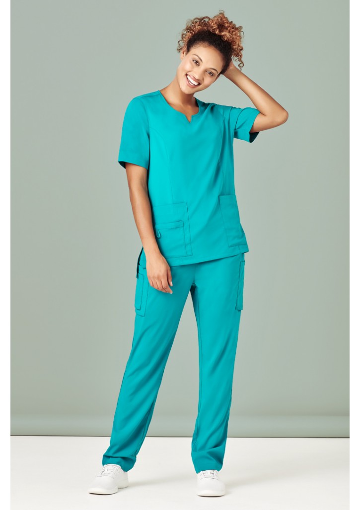 Womens Avery Tailored Fit Round Neck Scrub Top