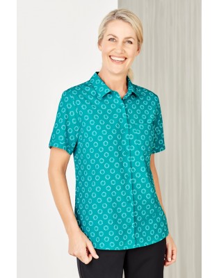 Womens Florence Daisy Print Short Sleeve Shirt