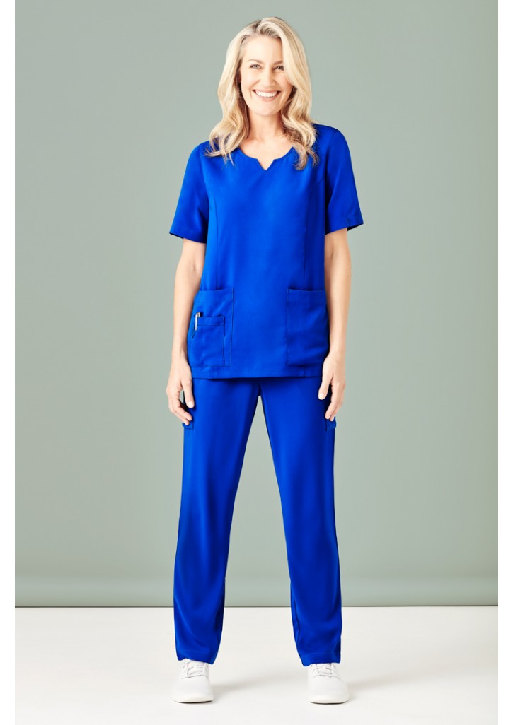 Womens Avery Tailored Fit Round Neck Scrub Top