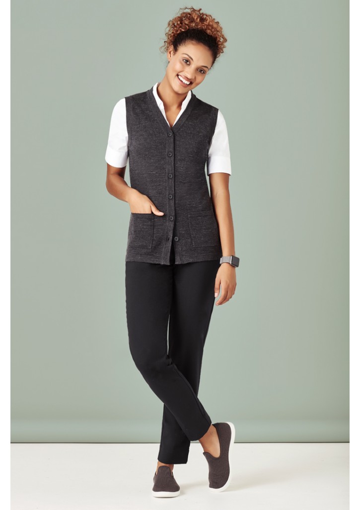 Womens Button Front Knit Vest
