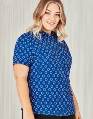 Womens Florence Daisy Print Short Sleeve Shirt