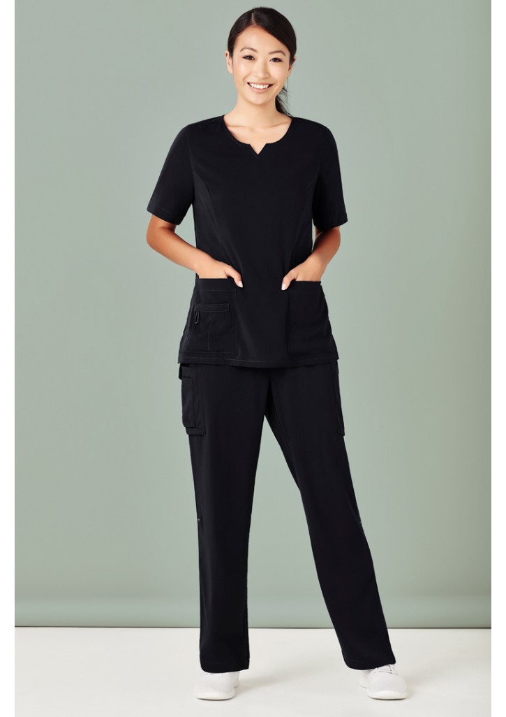 Womens Avery Tailored Fit Round Neck Scrub Top