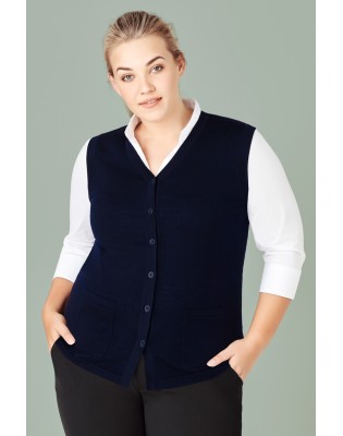 Womens Button Front Knit Vest