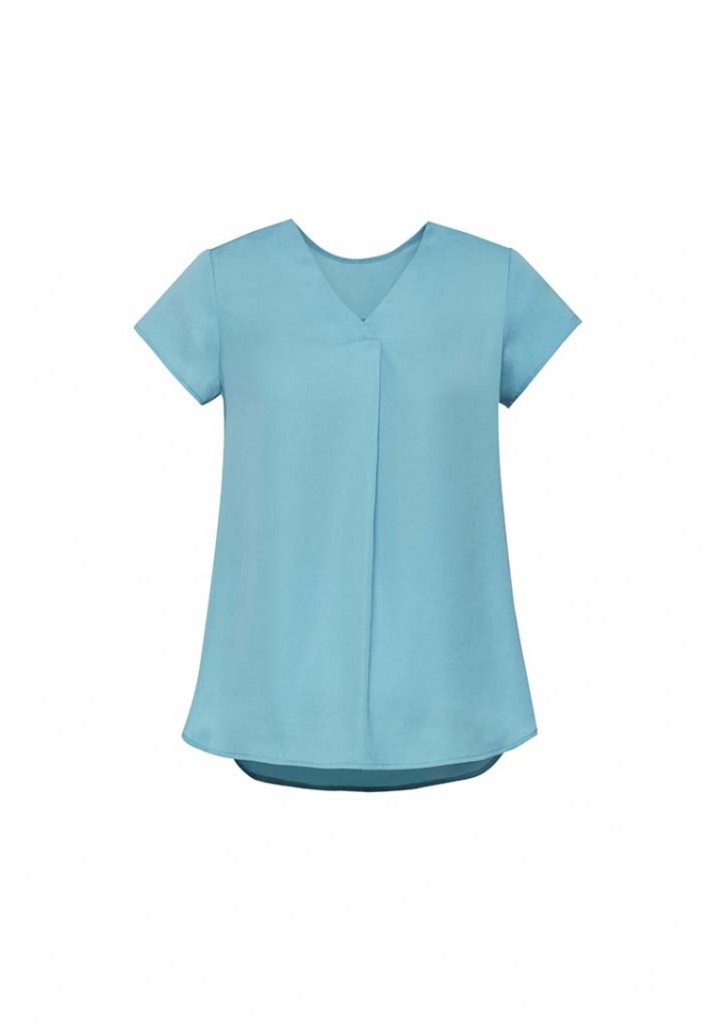 Womens Kayla V-neck Pleat Blouse