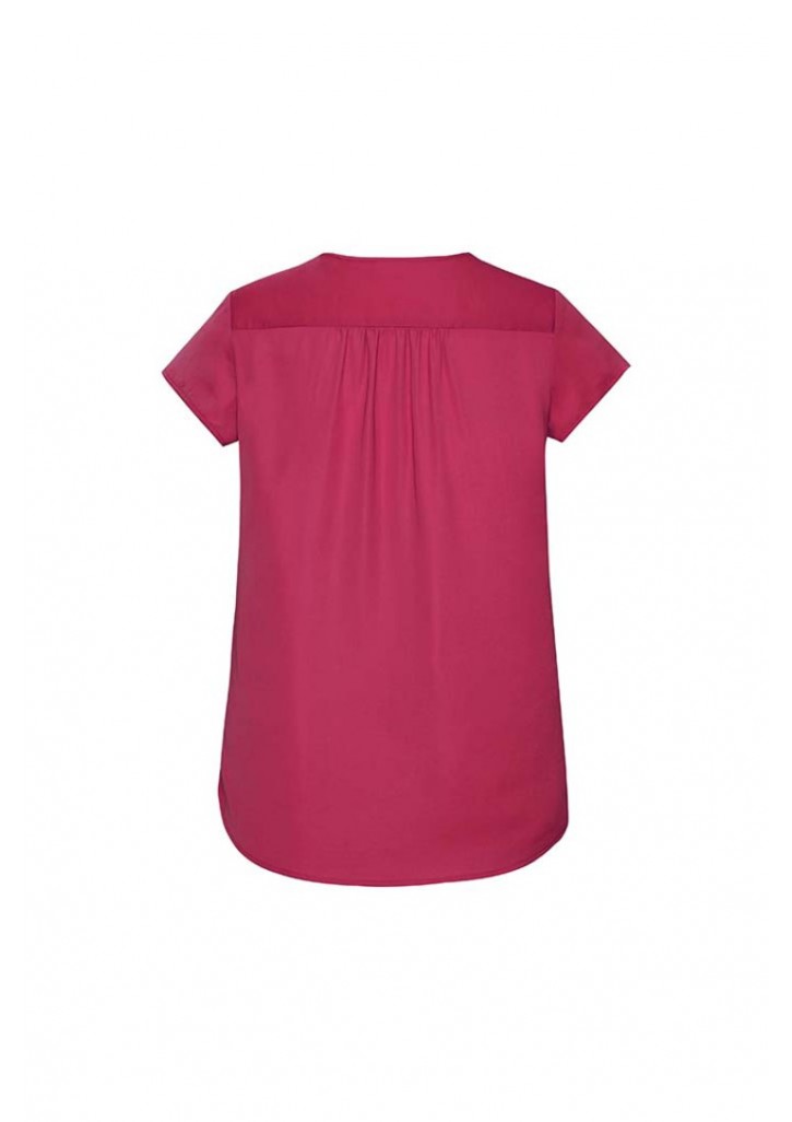 Womens Kayla V-neck Pleat Blouse