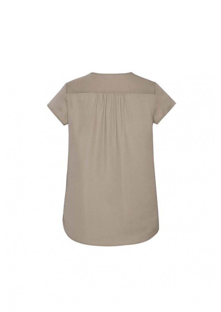 Womens Kayla V-neck Pleat Blouse