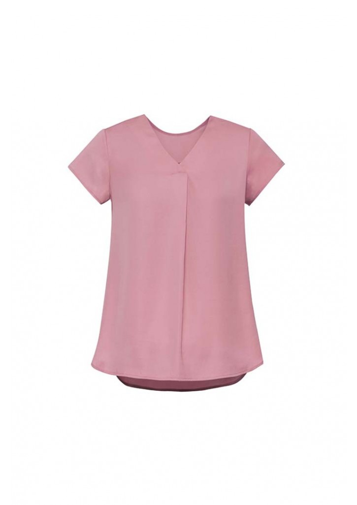 Womens Kayla V-neck Pleat Blouse