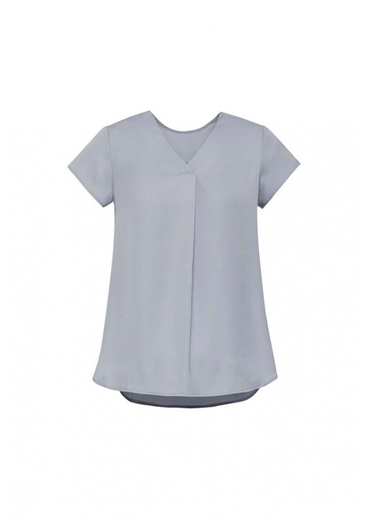 Womens Kayla V-neck Pleat Blouse