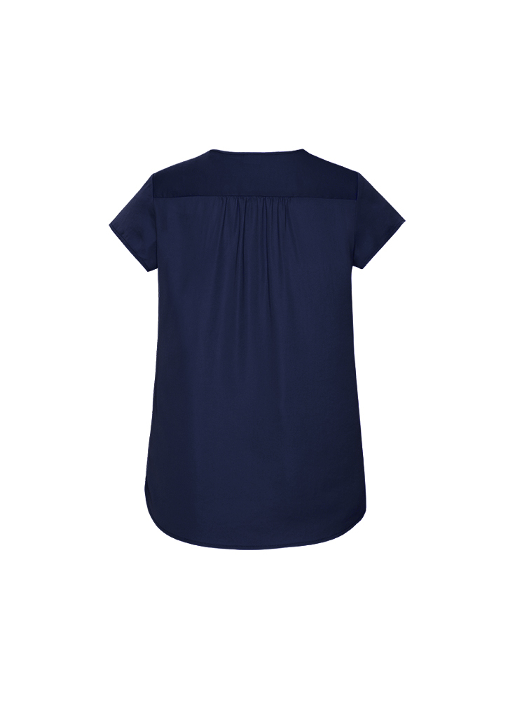 Womens Kayla V-neck Pleat Blouse